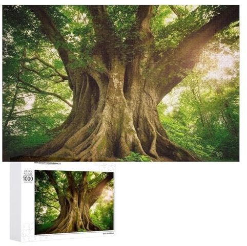Puzzle für Erwachsene, personalisiertes Bild, dicker Baum, individuelles Holzpuzzle für Familie, Geburtstag, Hochzeit, Spielabende, Geschenke, Tierpuzzle
