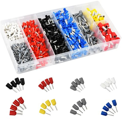 1200 Pièces Cosses Electriques a Sertir, Embout de Cablage, Cosse Câble Électrique, Cosse à Sertir Kit Cosses Electrique pour Voiture, Auto, Moto, Électriciens