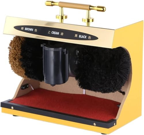 AUOTR Shoe Polisher Machine, Electric Shoe Shine Machine Automatic Shoe Shine Shoe Polishing Machine Automatic Horizontal Induction Shoe Cleaning Machine(Gold)