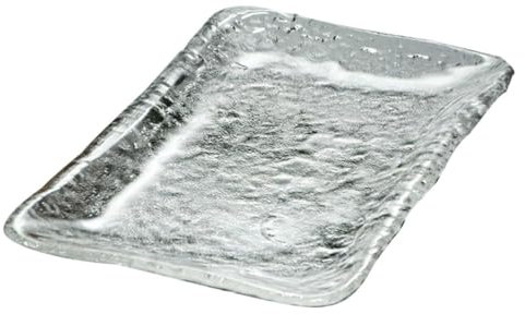 SHOWERORO Wear-Resistant Glass Tea Serving Tray Decorative Saucer Multi-use for Tea