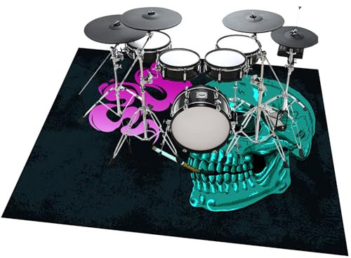 Drum Teppich Schlagzeugteppich Dicht gewebte Oberfläche rutschfeste Trommel Teppiche für Akustik Schlagzeug Drum Kits Bass Drum Elektronisch Snare Klavier Musikinstrumente Teppich 110 x 80 cm