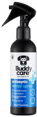 Buddycare Pet Antiseptic Dental Spray Suitable for all pets (200ml) Antiseptic Dog Breath Freshener Spray - Effective Dog Dental Care Solution for dog Smelly Breath Treatment
