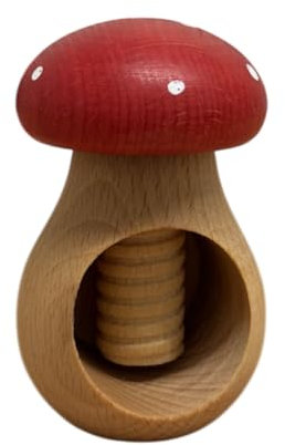 Wooden World Mushroom Toadstool Wooden Nutcracker Made from Natural Beech Wood 10cm x 6cm x 6cm