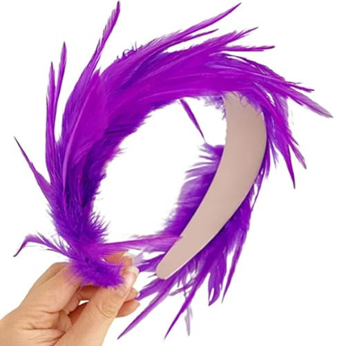 YiNLuax Frauen Fascinator Stirnband Bunte Feder Haar Hoop Für Cocktail Party Dress Up Französisch Fascinator Kopf Zubehör