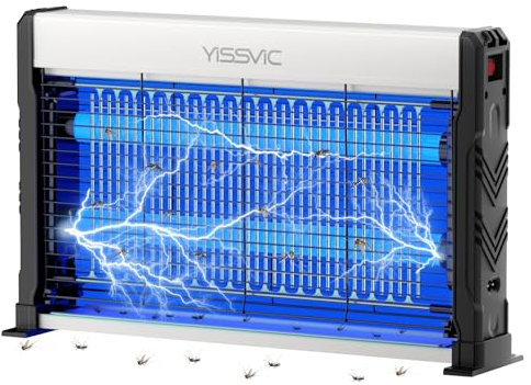 YISSVIC Lampada Antizanzare Elettrica UV LED,2M Cavo di Alimentazione,Catena Sospensione,Cassetto Raccogli Insetti Lavabile,Sicuro per Uomini e Animali,per Interni Casa