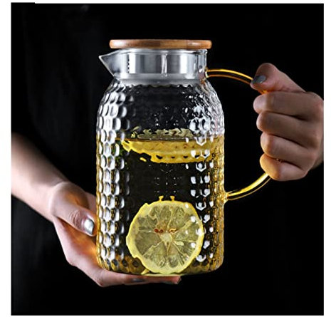 Msuiiixcccc Water Pitcher Glass Water Pot 1500Ml Heat Resistant Water Jug and Glass Set Square Kettle Boiling for Tea Home (Color : A, Size : One Size) (A One Size)