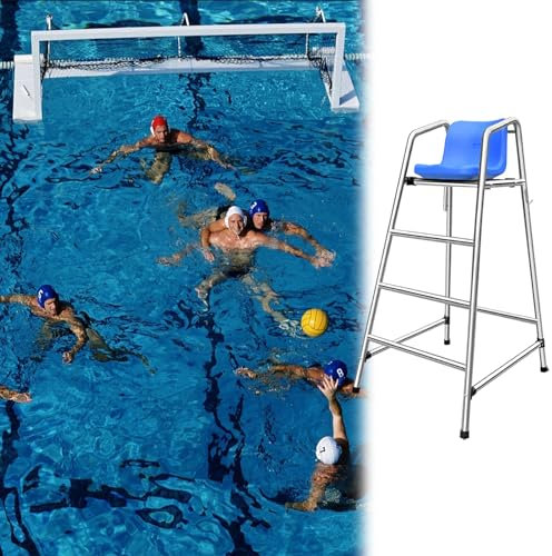Swimming Pools Lifeguard Chairs for Water Polo Game, Heavy Duty Sports Referee Coach Competition Chair, 4 5 6 ft Beach Observation Lookout Lake Ladder Stool (Color : Silver, Size : 3 Steps)