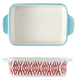 Petit plat à gratin en céramique, 500 ml, rectangulaire, moule à lasagnes, style vintage, avec poignées en céramique, set de moules à four pour lasagnes tiramisu (G)