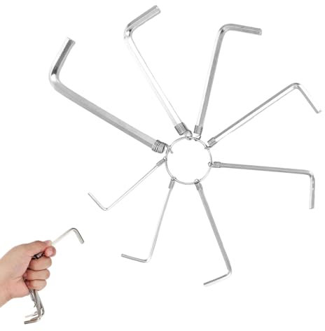 8 Pezzi di Chiavi Torx Chiavi Esagonali a Brugola in Acciaio argento Chiave Esagonale per rimuovere e installare auto, mobili, elettrodomestici