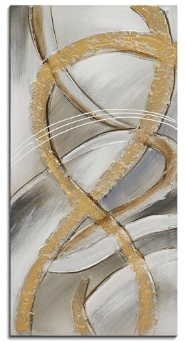 Generisch Moderner luxuriöser Metallic-Wandbehang – abstraktes strukturiertes Gemälde mit Goldfolien-Akzenten für Eingang und Lounge-Hintergrund