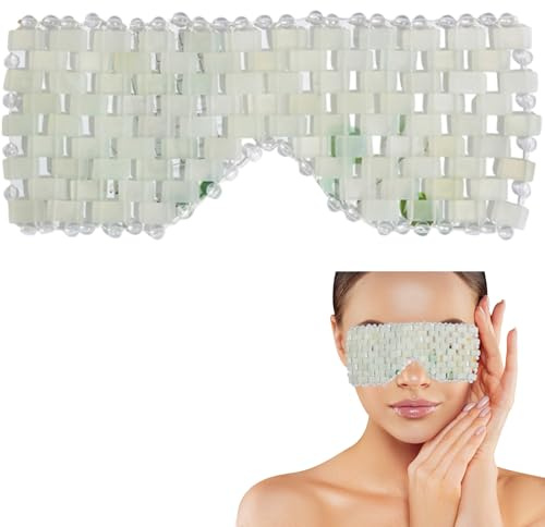 Mascarilla de Jade para Ojos Mascarilla Masajeadora Roll-On Antiarrugas Confort y Suavidad para Aliviar la Hinchazón Relaja el Rostro y Alivia los Ojos