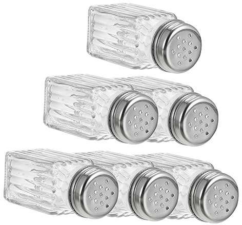 BEBEMOKO 6piezas Vinagrera De Vidrio Para Condimentos Especiero De Vidrio Para Cocina De Cocina Tapa Botella Para Condimentos Para Sal y Pimienta La Mesa