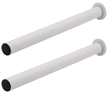 KingSaid Pieds de Lit Réglable 71-110cm Pied de Lit Table Basse Pieds de Meuble Réglables Cuisine en Métal Pieds Réglables en Hauteur avec Accessoires pour Meuble Bureau Salle de Bain (2, Blanc)