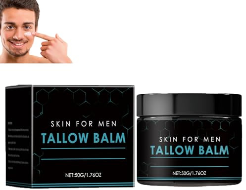 Talgbalsam gegen Falten für Männer,Rindertalgbalsam zur Reparatur geschädigter trockener Haut, Feuchtigkeitscreme für Tag und Nacht, spendet Feuchtigkeit und pflegt trockene Haut, nicht fettend (1pcs)