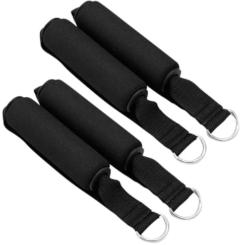 PRETYZOOM 4 pièces Poignées de Tirage Main avec Mousquetons Kit pour Entraînement de Force et Exercices avec Tubes de Résistance Accessoires Musculation et Pilates Noir