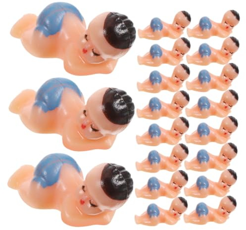 Toyvian 50 Piezas Miniaturas de Plástico Bebés Dormidos Decoración Fiesta Shower Azul