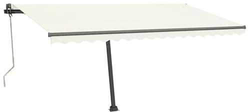 Standmarkise Automatisch 400x350 cm Cremeweiß - Pulverbeschichtetes Aluminium & 100% Polyestergewebe mit PU-Beschichtung - Perfekter Sonnenschutz für Terrasse und Garten