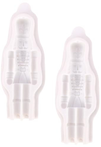 PAMINGONO 2 Pezzi Stampi in Silicone per Biscotti Schiaccianoci Natalizi Flessibili e Facili da Sformare per Dolci Fatti in Casa e Decorazioni Torte