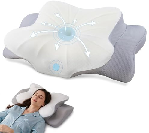 Deedlite Seladi - Airflow Pro Ergonomisches Nackenkissen Original - Curosleep Kissen Ergonomisches Schluss mit Morgendlichen Schmerzen | Nackenkissen Für Seitenschläfer & Rückenschläfer