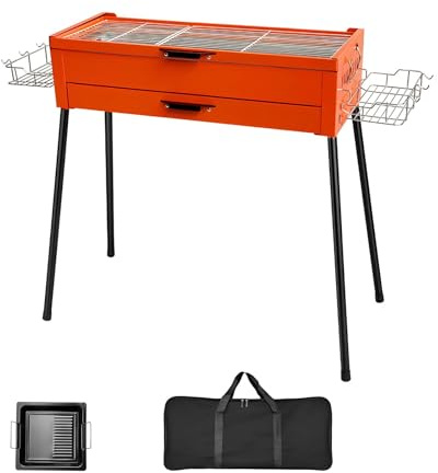 Barbecue portatile a carbonella, grande barbecue da esterno per carne, verdure e altro, design rimovibile per una facile pulizia e cottura, perfetto per feste in giardino e in terrazza