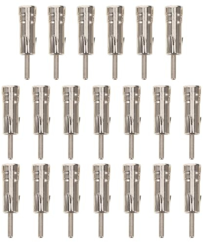 SHINEOFI Adaptador de Antena de Coche 20 Unidades Conector ISO a DIN Diseño Pequeño Conector de 3 Alas Kit de Conexión para Radio Automotriz Compatible Sistemas Estéreo de Vehículo para