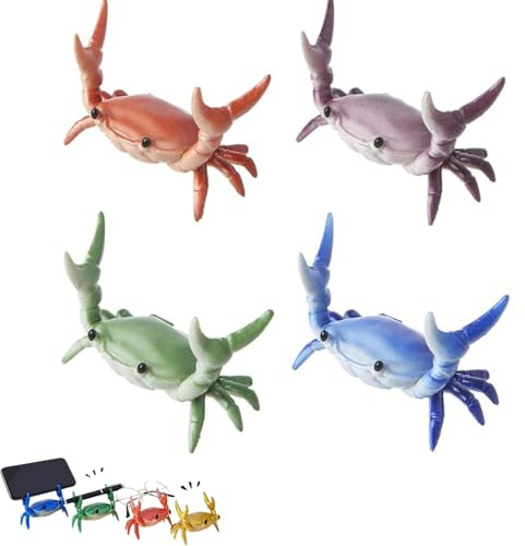 4 PCS New Creative Cute Weightlifting Crab Pen Holder - Mini Realistic Desk Pencil Holder, Storage Rack for Office Home