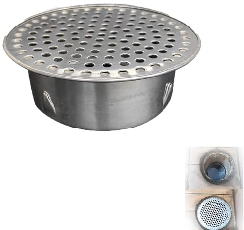 ZIUSFAC Copertura Per Scarico A Pavimento In Acciaio Inox Copertura Di Scarico Rotonda Scarico A Pavimento 50 95mm Griglia Di Scarico Piatta Griglia Per Bagno Doccia(95mm/3.7in pipe)