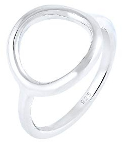 Elli Damen Ring Kreis Rund Geo Trend Statement in 925 Sterling Silber