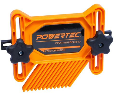 POWERTEC Featherboard universale per sega da tavolo, fresatrice, recinzione e sega a nastro, strumenti per la lavorazione del legno e accessori per ridurre il contraccolpo e aumentare la sicurezza
