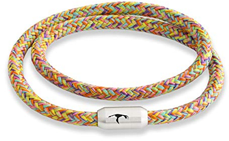 ⚓ Paris Montana ⚓ Das Original Sylt Segeltau Wickelarmband Unisex Geflochten Mit Gravur Handmade Hochwertiger Magnetverschluss Durchmesser 4mm (Summertime, 42)