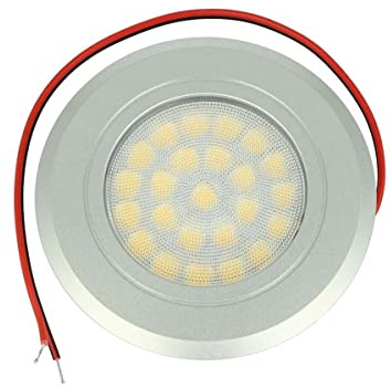 LEDLUX Mini infälld LED-spotlight 12 V 24 V 3 W, touch på/av och dimmer direkt från samma spotlight (satinsilver, neutral vit 4 000 K)