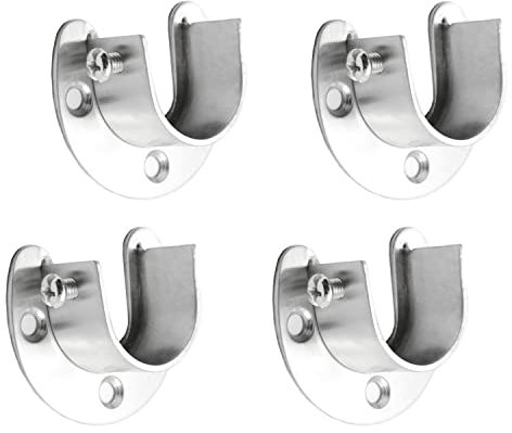 25mm Stangenhalter, 4 Stück mit Schrauben Edelstahl kleiderstangen halterung, for Kleiderschränken, Schränken Verwendet