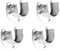 Soporte de Barra para Ropa, 4 Soportes de Acero Inoxidable con Tornillos, para Guardarropas y Closets 25 mm