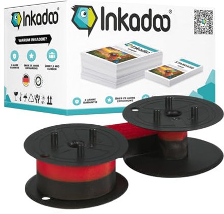 Inkadoo Farbband für Canon 4202A002 / EP-102 CP 120, D/PD/1200 Series, Nylonband, Schwarz-Rot, 13mm x 6mm