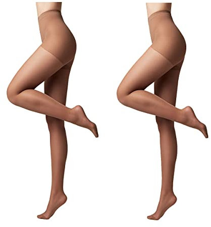 Conte elegant modellierende Damenstrumpfhose 2er Pack - ACTIVE 40 DEN - Stimuliert die Blutzirkulation formende Feinstrumpfhose Damen Strumpfhose - Farbe Mocca Größe 6