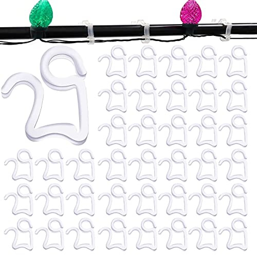 120 Pezzi Ganci per Grondaie,Ganci per Luci Grondaia,Ganci per Esterni,Ganci per Grondaia Plastica,Ganci Grondaia,Ganci Clip Plastica,Gancio a Clip in Plastica Bianca