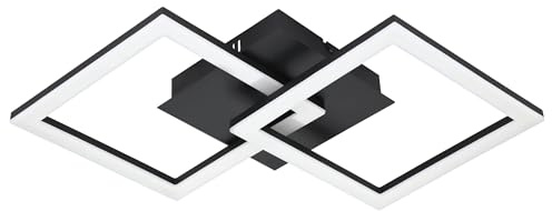 EGLO connect.z Smart-Home LED Deckenlampe Paranday-Z, ZigBee | App und Sprachsteuerung Alexa, Lichtfarbe einstellbar (warmweiß-kaltweiß), dimmbar, Deckenleuchte schwarz weiß, 53 x 31 cm