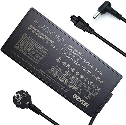 180W 20V 9A ADP-180TB H Netzteil kompatibel mit ASUS ROG Zephyrus GA502DU GA502D GA502 GA502IU GA401 GA401I GA401II GA401IV Laptop Netzteil 6,0 x 3,7 mm
