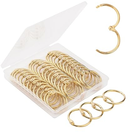 Mr. Pen- Loose Leaf Binder Ring, 40 Pack, Gold Binder Rings 1 Inch, Book Rings