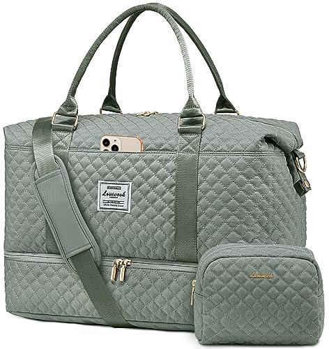 LOVEVOOK Reisetasche Sporttasche Damen Groß Weekender Travel Duffle Bag mit Kulturbeutel Handgepäck Tasche mit Schuhfach Kliniktasche Geburt Mama Set Wasserdicht für Flugzeug Reise Gym Camping