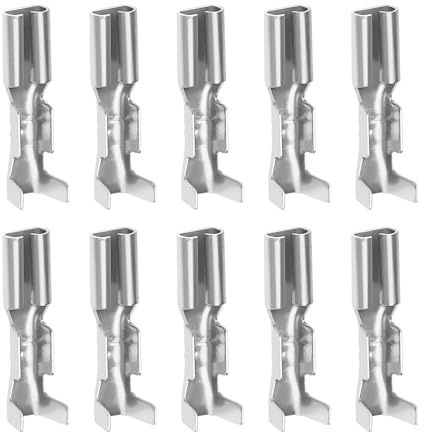 VGOL 100pcs Car Speaker Mini Toggle Switch 2.2mm Female Quick Connector Crimp Connector Spade Terminal Automotive Wiring Terminal, Silver