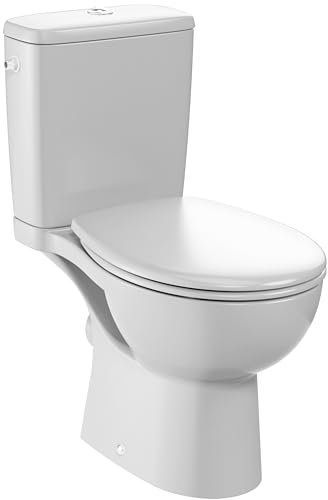 Jacob Delafon - Pack WC au Sol Sans Bride Gaspard - Sortie Horizontale - Réservoir 3/6L économe en eau - Abattant Extra-Plat Déclipsable Fermeture Douce - 36,0x75,0x65,0 cm - Blanc - E25852-00