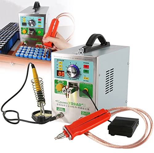 CYMYYDS Saldatore a Punti per Batterie Saldatore Pulse Batteria 709AD+ con Saldatore, Saldatrice a Impulsi Portatile Batteria al Litio, Controllo della Calibrazione della Saldatura