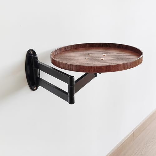 Schwebetisch, Rund, Zur Wandmontage, Aufbewahrungsregal, Kleines Regal, Einziehbare Länge 30 Cm, Stabil, Stabil, Wandtisch, Küche, Esszimmer, Kleiner Tisch, Praktisches Aufbewahrungsregal ( Color : Bl