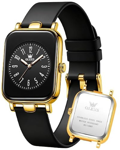 OLEVS Watch for Women Waterproof Luminous Easy to Read Analog Casual Fashion Watches Gold&Black