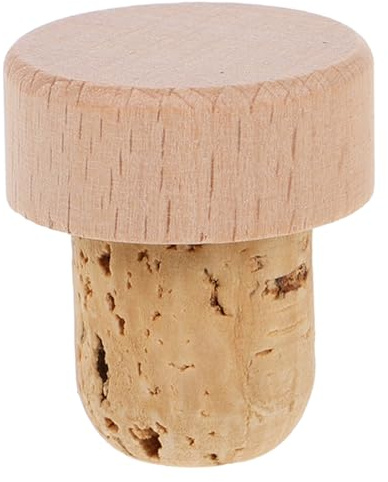 Ciieeo Wood Wine Bottle Plugs Natural Oak Bottle Stoppers with Hole Solid Wood Corks for Wine Making Supplies Sealing