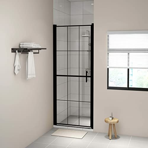 Juroupi Duschtür Hartglas 91x195 cm Schwarz Begehbare Dusche Duschwand FüR Dusche