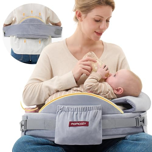 Momcozy CozyPro - Cuscino per allattamento, supporto lombare e per le braccia a 360°, protezione di sicurezza, in memory foam saldo e elastico, supporto ergonomico stabile, allattamento più facile