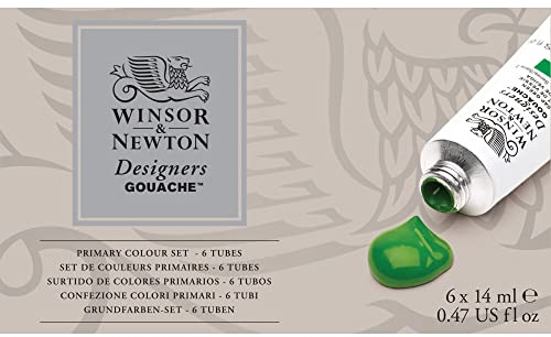 Winsor & Newton 690174 Designers Gouache Primary Colour Paint Set