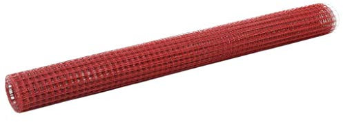Xichuzi Drahtzaun Stahl mit PVC-Beschichtung 10x1,5 m Rot, Maschendrahtzaun, Gartenzaun, Hühnerzaun, Hundezaun, Hasendraht, Draht Zaun 143671